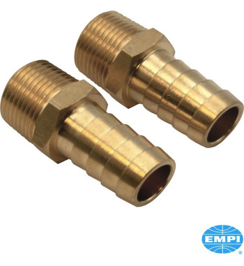 Zestaw złączek przewodu olejowego, 1/2" męski z zaczepem węża 1/2", 2 sztuki
